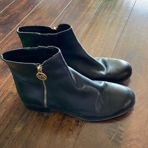 Michael Kors black leather ankle boots